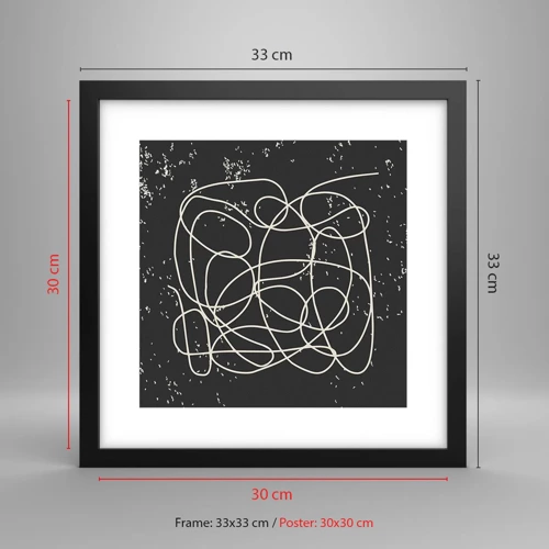 Poster in black frame - Lost Thoughts - 30x30 cm