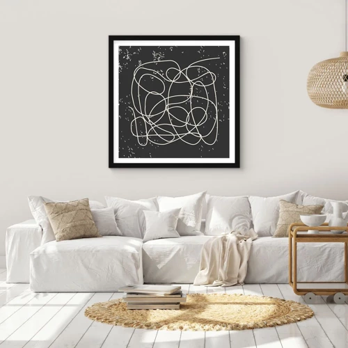 Poster in black frame - Lost Thoughts - 30x30 cm