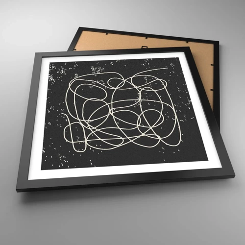 Poster in black frame - Lost Thoughts - 40x40 cm