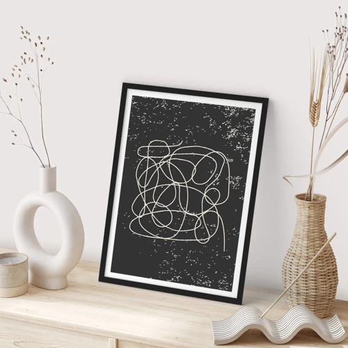 Poster in black frame - Lost Thoughts - 50x70 cm