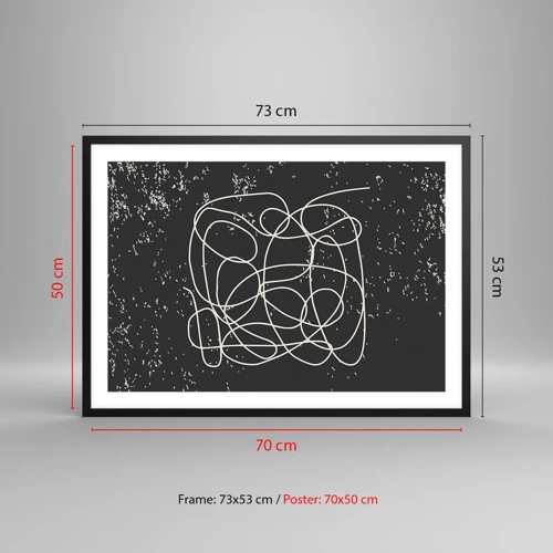 Poster in black frame - Lost Thoughts - 70x50 cm