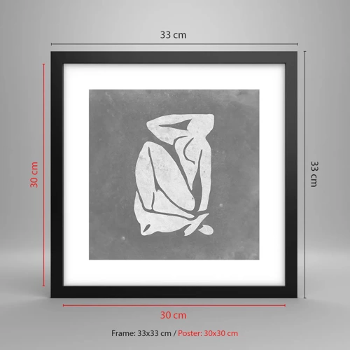 Poster in black frame - Lost in Thoughts - 30x30 cm