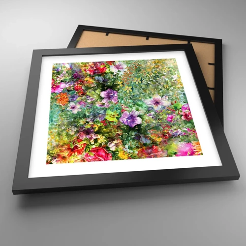 Poster in black frame - Lost in the Flowers - 30x30 cm