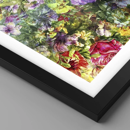 Poster in black frame - Lost in the Flowers - 30x30 cm