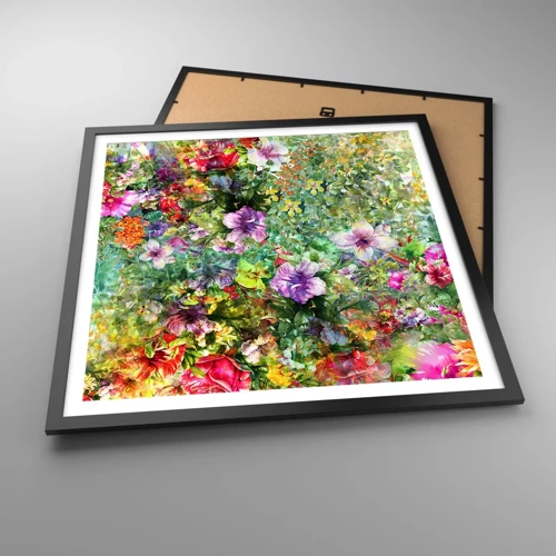 Poster in black frame - Lost in the Flowers - 60x60 cm