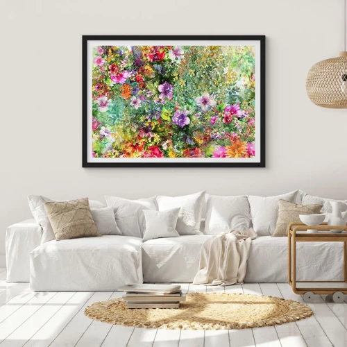 Poster in black frame - Lost in the Flowers - 70x50 cm