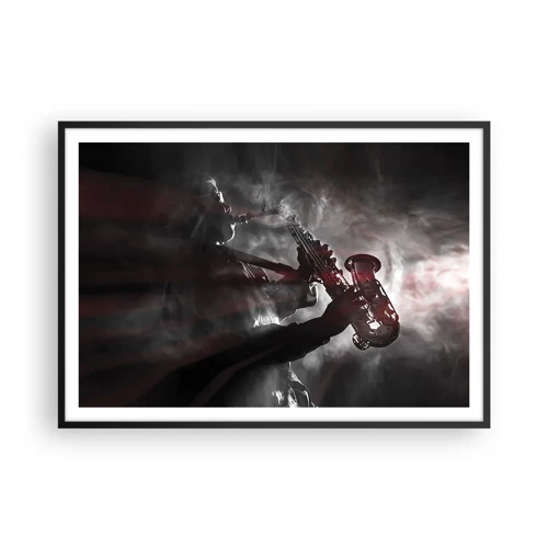 Poster in black frame - Lost in the Fog of Jazz - 100x70 cm