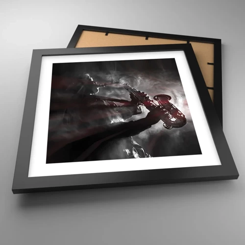 Poster in black frame - Lost in the Fog of Jazz - 30x30 cm