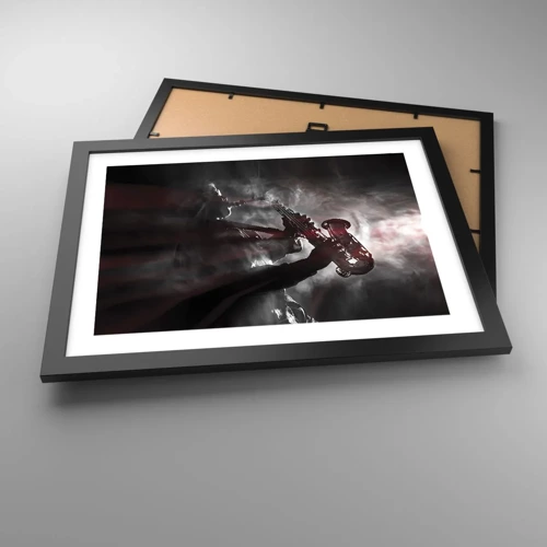 Poster in black frame - Lost in the Fog of Jazz - 40x30 cm