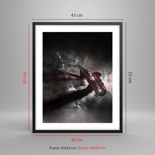 Poster in black frame - Lost in the Fog of Jazz - 40x50 cm