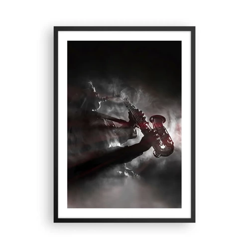 Poster in black frame - Lost in the Fog of Jazz - 50x70 cm
