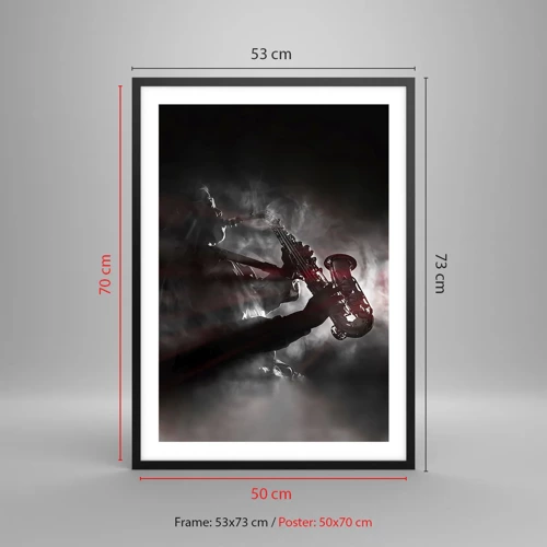 Poster in black frame - Lost in the Fog of Jazz - 50x70 cm