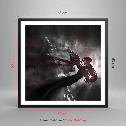 Poster in black frame - Lost in the Fog of Jazz - 60x60 cm