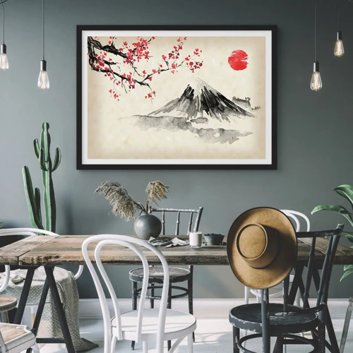 Poster in black frame - Love Japan - 100x70 cm