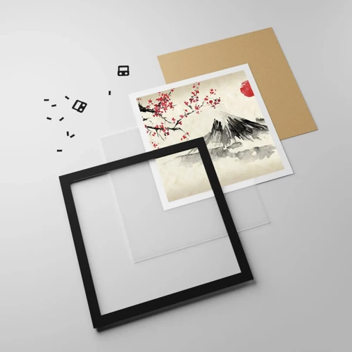 Poster in black frame - Love Japan - 30x30 cm