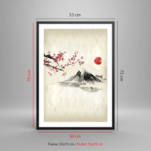 Poster in black frame - Love Japan - 50x70 cm