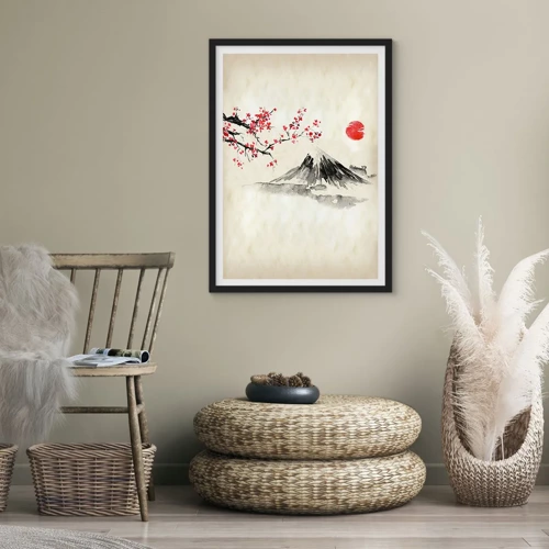 Poster in black frame - Love Japan - 50x70 cm