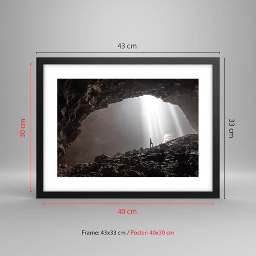 Poster in black frame - Luminous Grotto - 40x30 cm