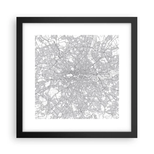 Poster in black frame - Map of London Maze - 30x30 cm