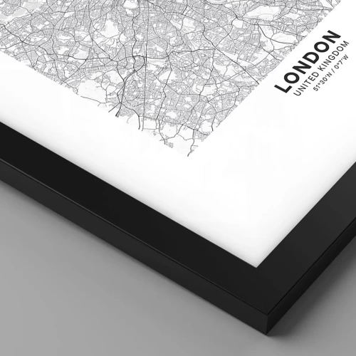 Poster in black frame - Map of London Maze - 50x70 cm