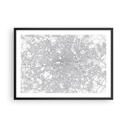 Poster in black frame - Map of London Maze - 70x50 cm