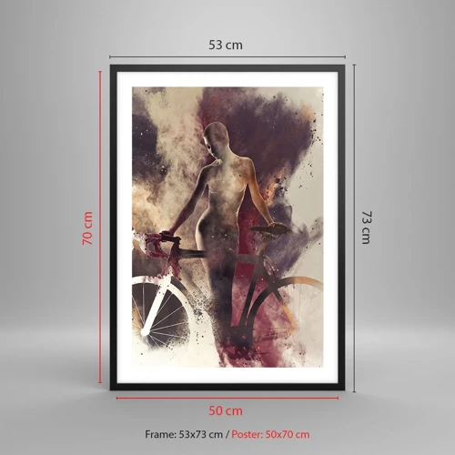 Poster in black frame - Marble Sculpted Biker's Soul - 50x70 cm