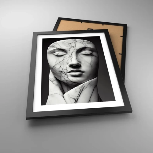 Poster in black frame - Marble Shapes - 30x40 cm