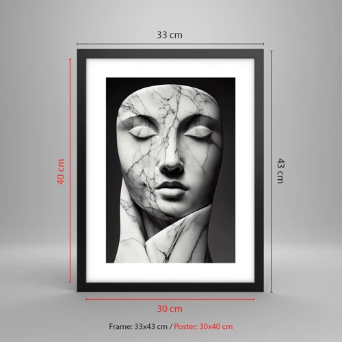 Poster in black frame - Marble Shapes - 30x40 cm