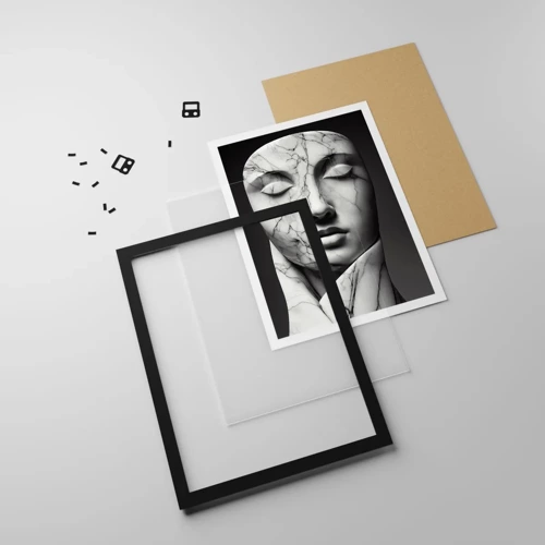 Poster in black frame - Marble Shapes - 30x40 cm