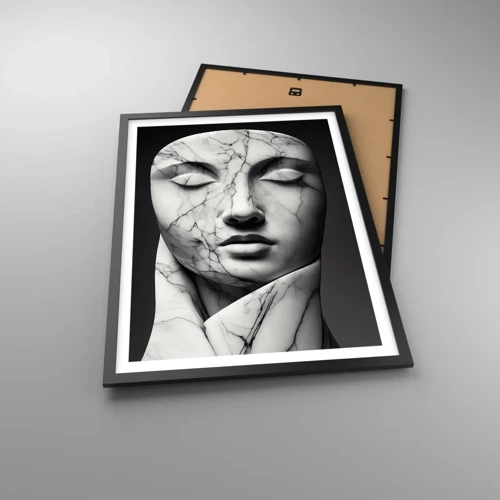 Poster in black frame - Marble Shapes - 50x70 cm