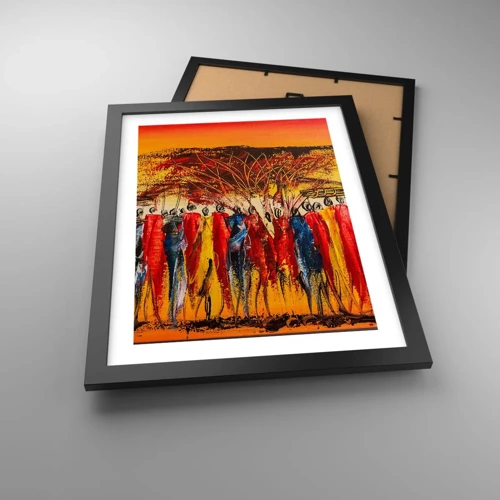 Poster in black frame - Marching in the Rhythm of Tam-tam - 30x40 cm