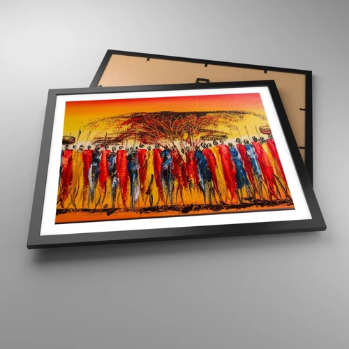 Poster in black frame - Marching in the Rhythm of Tam-tam - 50x40 cm