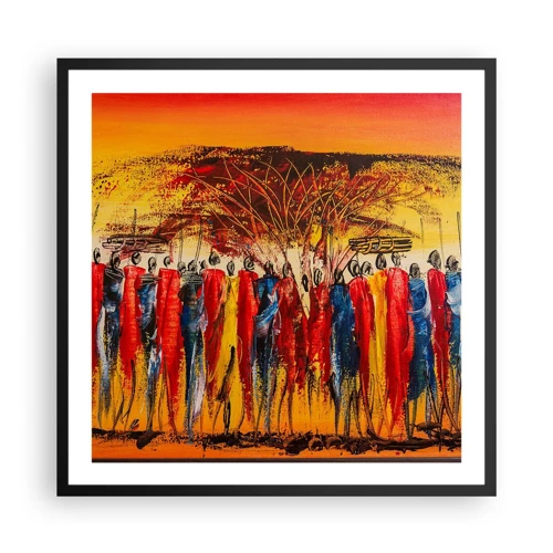 Poster in black frame - Marching in the Rhythm of Tam-tam - 60x60 cm