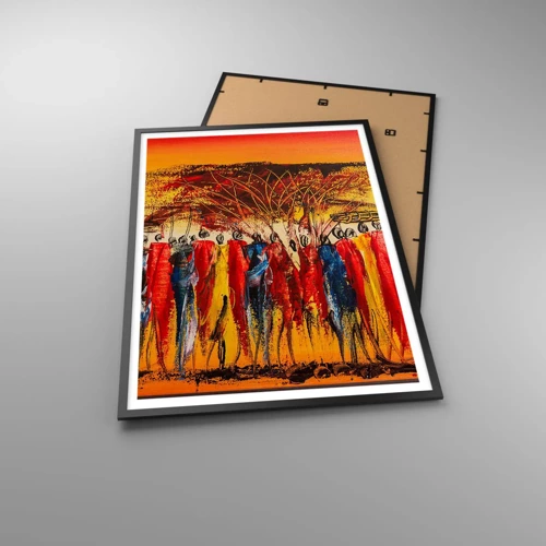 Poster in black frame - Marching in the Rhythm of Tam-tam - 70x100 cm