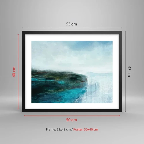 Poster in black frame - Marine Abstract - 50x40 cm