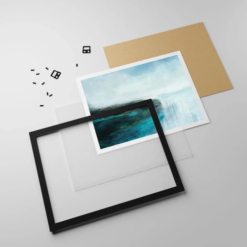 Poster in black frame - Marine Abstract - 50x40 cm