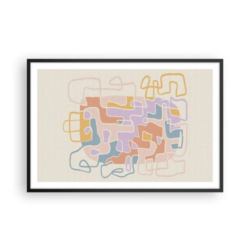 Poster in black frame - Maze - Joyful Adventure - 91x61 cm