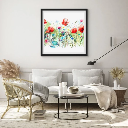 Poster in black frame - Meadow in May - 30x30 cm