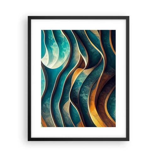 Poster in black frame - Meanderings of Blue - 40x50 cm