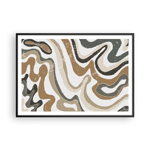 Poster in black frame - Meanders of Earth Colours - 100x70 cm