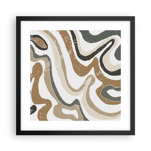 Poster in black frame - Meanders of Earth Colours - 40x40 cm