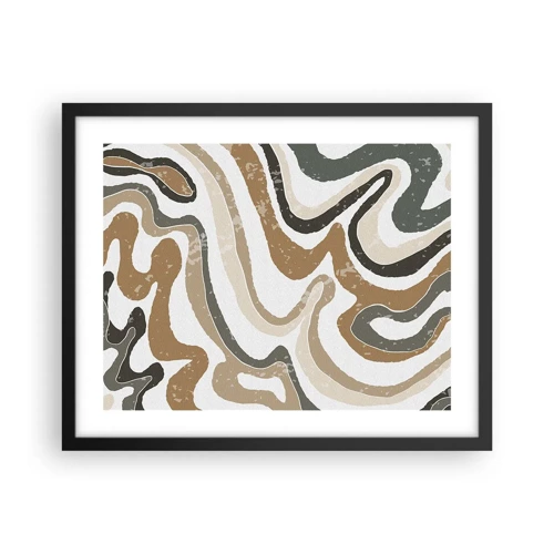 Poster in black frame - Meanders of Earth Colours - 50x40 cm