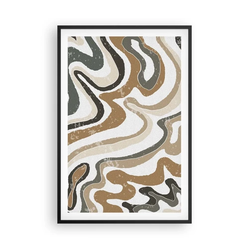 Poster in black frame - Meanders of Earth Colours - 61x91 cm