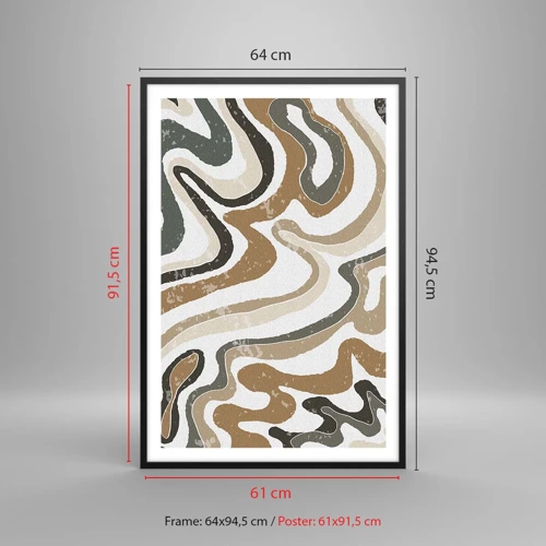 Poster in black frame - Meanders of Earth Colours - 61x91 cm