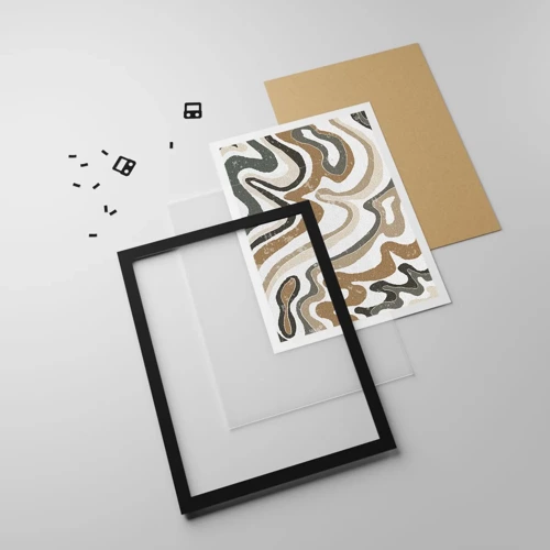 Poster in black frame - Meanders of Earth Colours - 61x91 cm