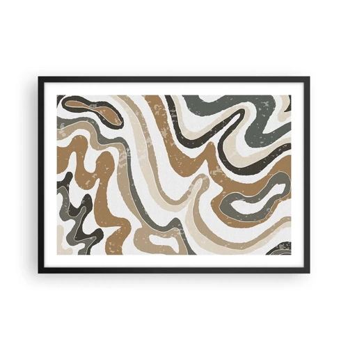 Poster in black frame - Meanders of Earth Colours - 70x50 cm