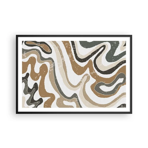 Poster in black frame - Meanders of Earth Colours - 91x61 cm