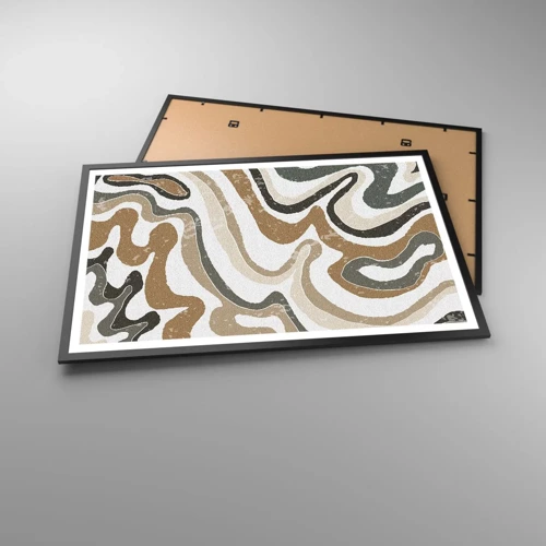 Poster in black frame - Meanders of Earth Colours - 91x61 cm