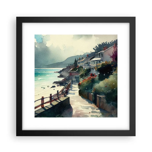 Poster in black frame - Mediterranean Town - 30x30 cm