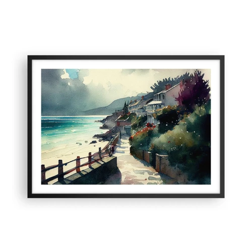 Poster in black frame - Mediterranean Town - 70x50 cm